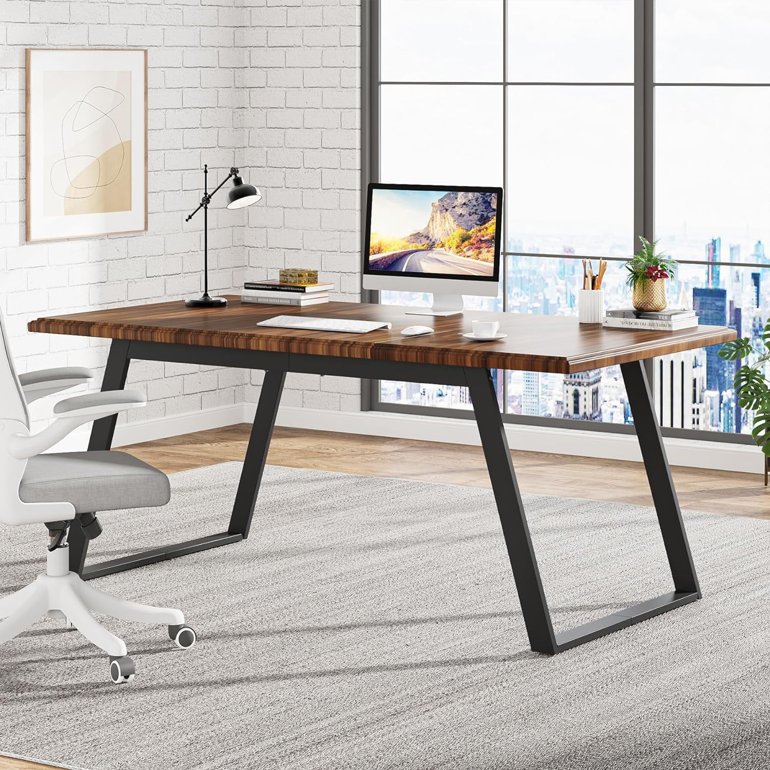 Tribesigns 63 Inch Executive Desk, Large Computer Office Desk
