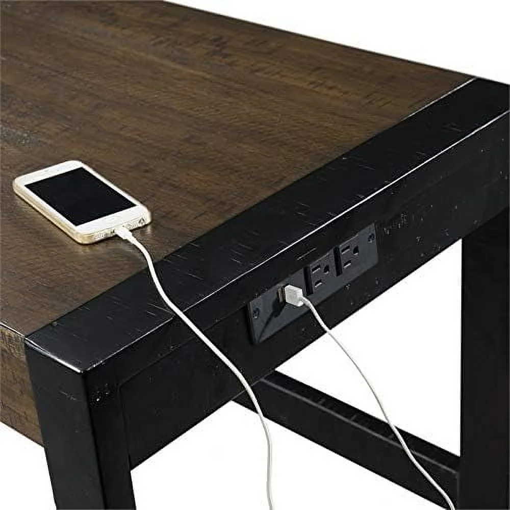 Contemporary Multipurpose Home Bar Living Room Sofa Bar Table Set With 3 Upholstered Stools In Walnut And Taupe Fabric