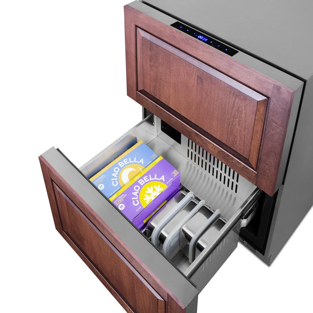 Summit 24-Inch 3.32 Cu. Ft. 2-Drawer Refrigerator-Freezer, ADA Compliant - Custom Panel - ADRF244CSS