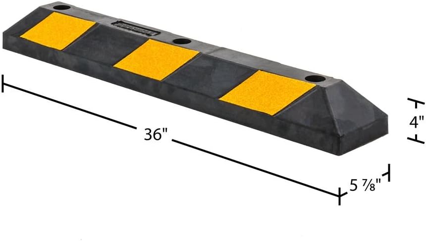 Discount Ramps Guardian DH-PB-5 Heavy Duty Rubber Parking Curb - 36 Inch x 5.9 Inch Pack of 2