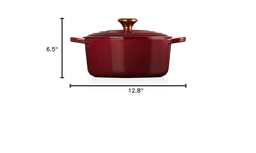 Le Creuset Enameled Cast Iron Signature Round Dutch Oven, 5.5 qt., Cerise