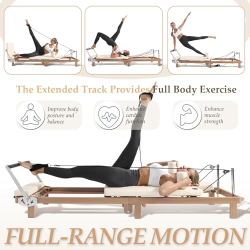 Pro Pilates Reformer, Pilates Reformer Machine for Home Gym Women Exercise Use