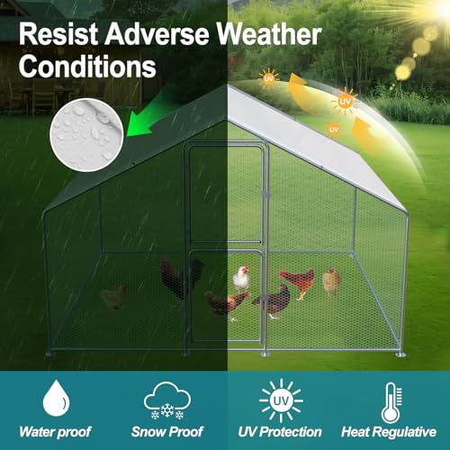 Large Chicken Coop, Chicken Coops for 30 Chickens, Chicken Runs for Yard with Water Poof & UV Resistance Cover