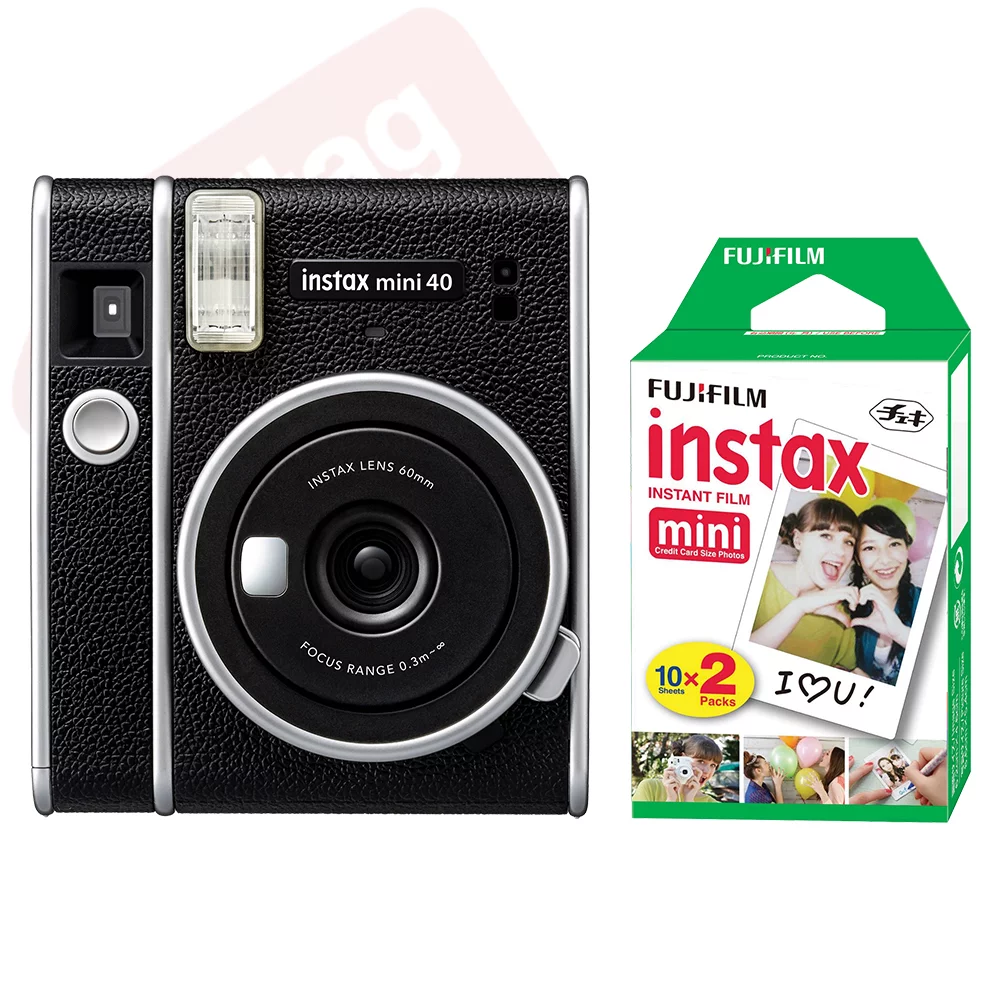 Fujifilm Instax Mini 40 Fuji Instant Film Camera + 20 Sheets Instant Film - Radiant Selections