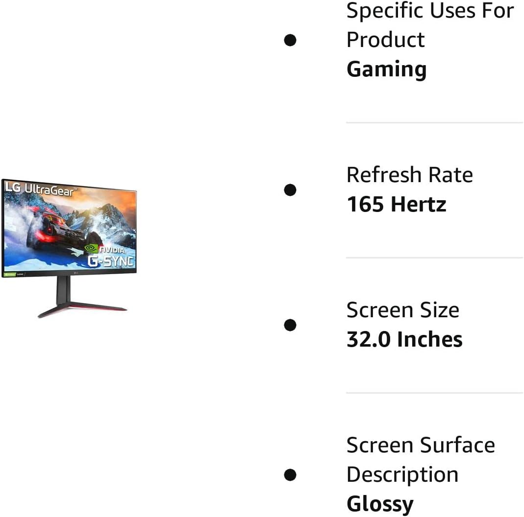 LG 32GN63T-B 32'' Ultragear QHD 165Hz HDR10 Monitor with NVIDIA G-SYNC Compatibility and AMD FreeSync Premium (Renewed)