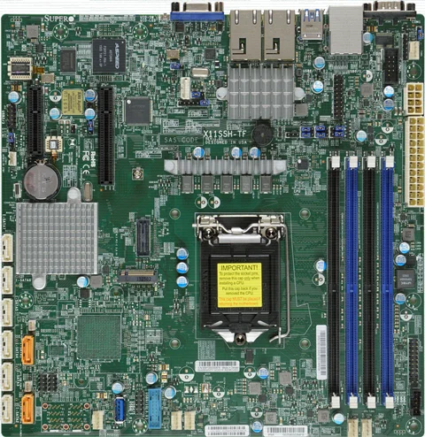 Supermicro X11SSH-TF Motherboard - Single Socket H4 (LGA 1151) - Intel C236 Chipset - Micro ATX - DDR4