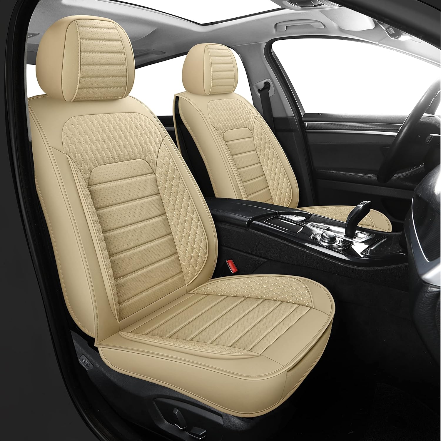 TZAUT-AXLE Universal Car Seat Covers Faux Leather Automotive Vehicle Cushion for Cars & SUV Protector Airbag Compatible Fit Auto Interior Accessories
