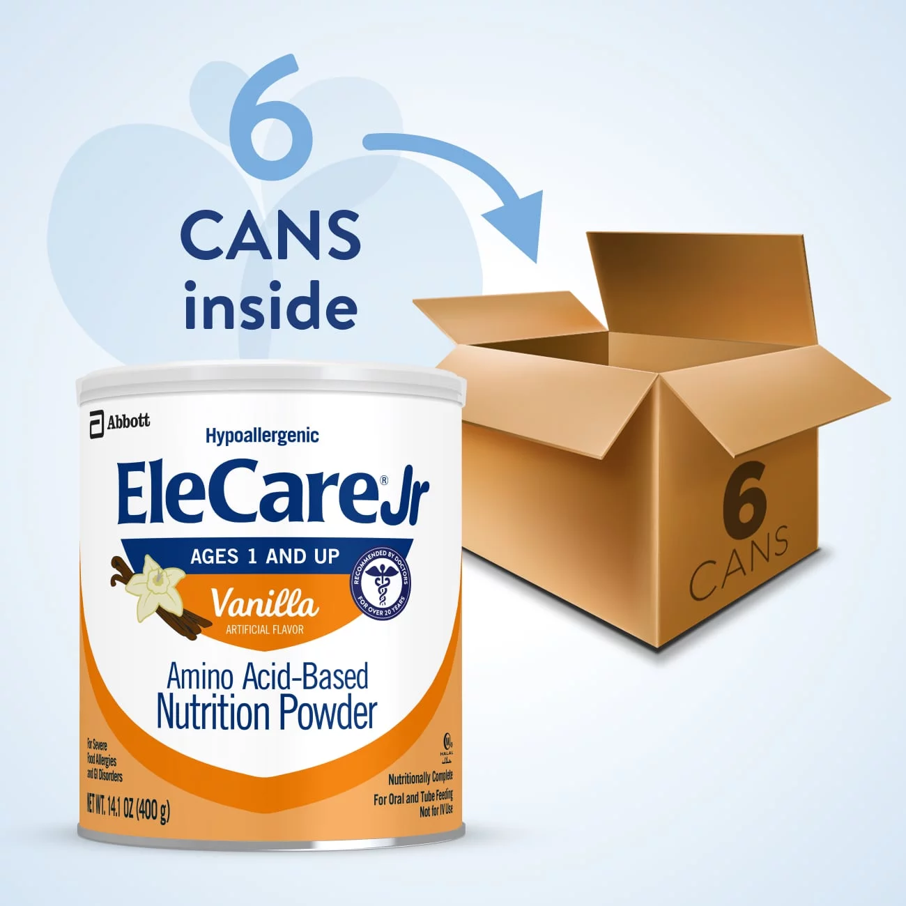 EleCare Jr Nutrition Powder, 14.1-oz Can, Pack of 6