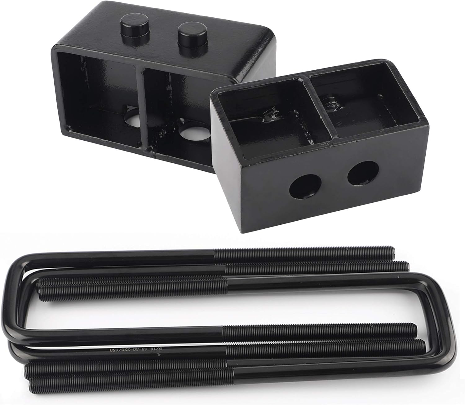 3" Rear Leveling Lift Block Kits Extended Square U-Bolts Compatible with 2004-2019 F150 2WD 4WD Pickup Pack of 2