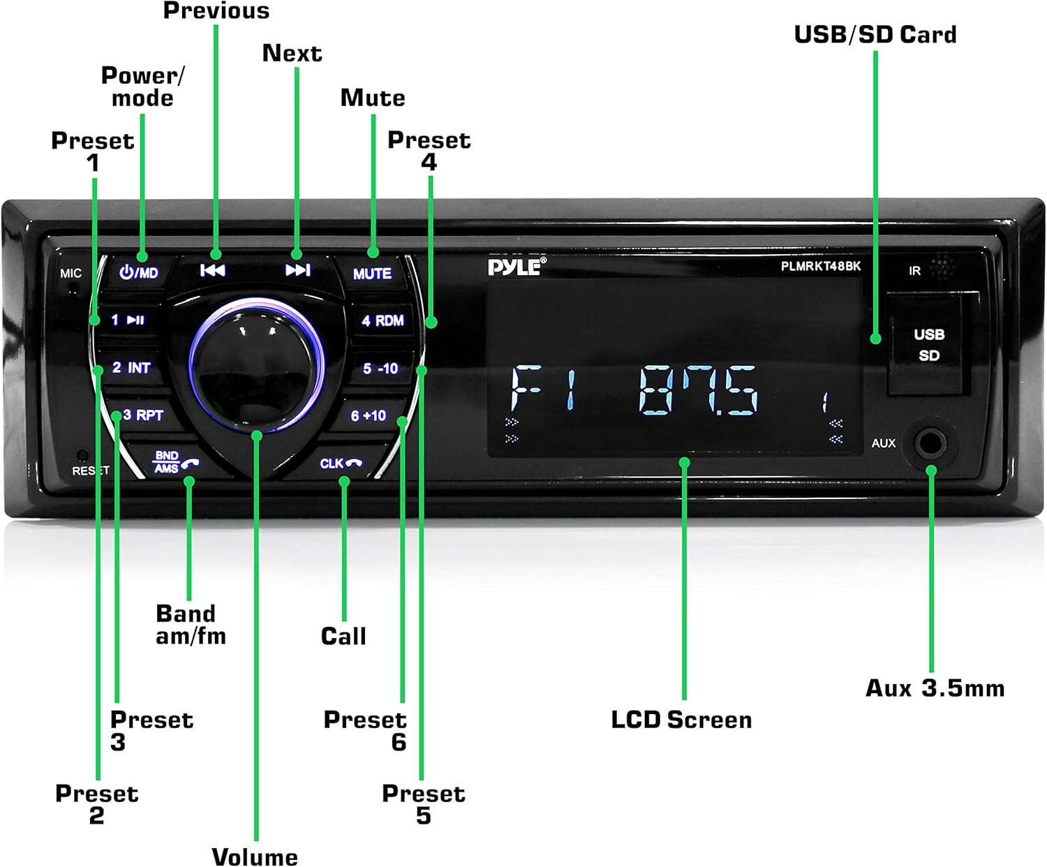 Marine Head Unit Receiver Speaker Kit