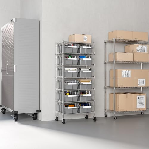 Seville Classics Heavy Duty NSF Bin Rack Solid Steel Wire Shelving Storage Unit, Patented Organizer for Garage, Warehouse, Office, Restaurant