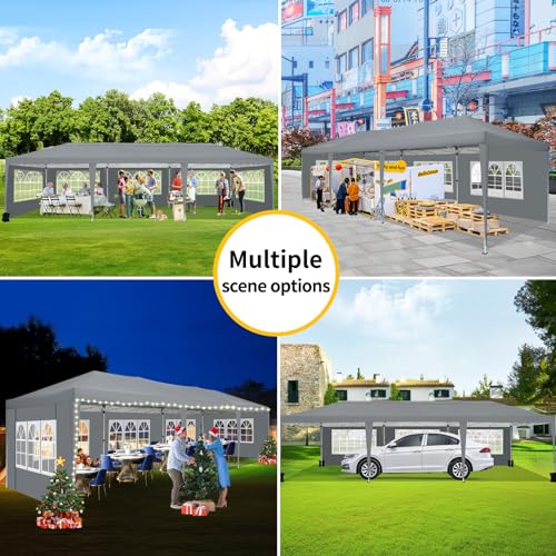 COBIZI Canopy 10x20 Pop Up Canopy Tent with 6 Sidewalls Party Tents for Parties Weddings Backyard Waterproof Canopy Outdoor Commercial Canopy Event