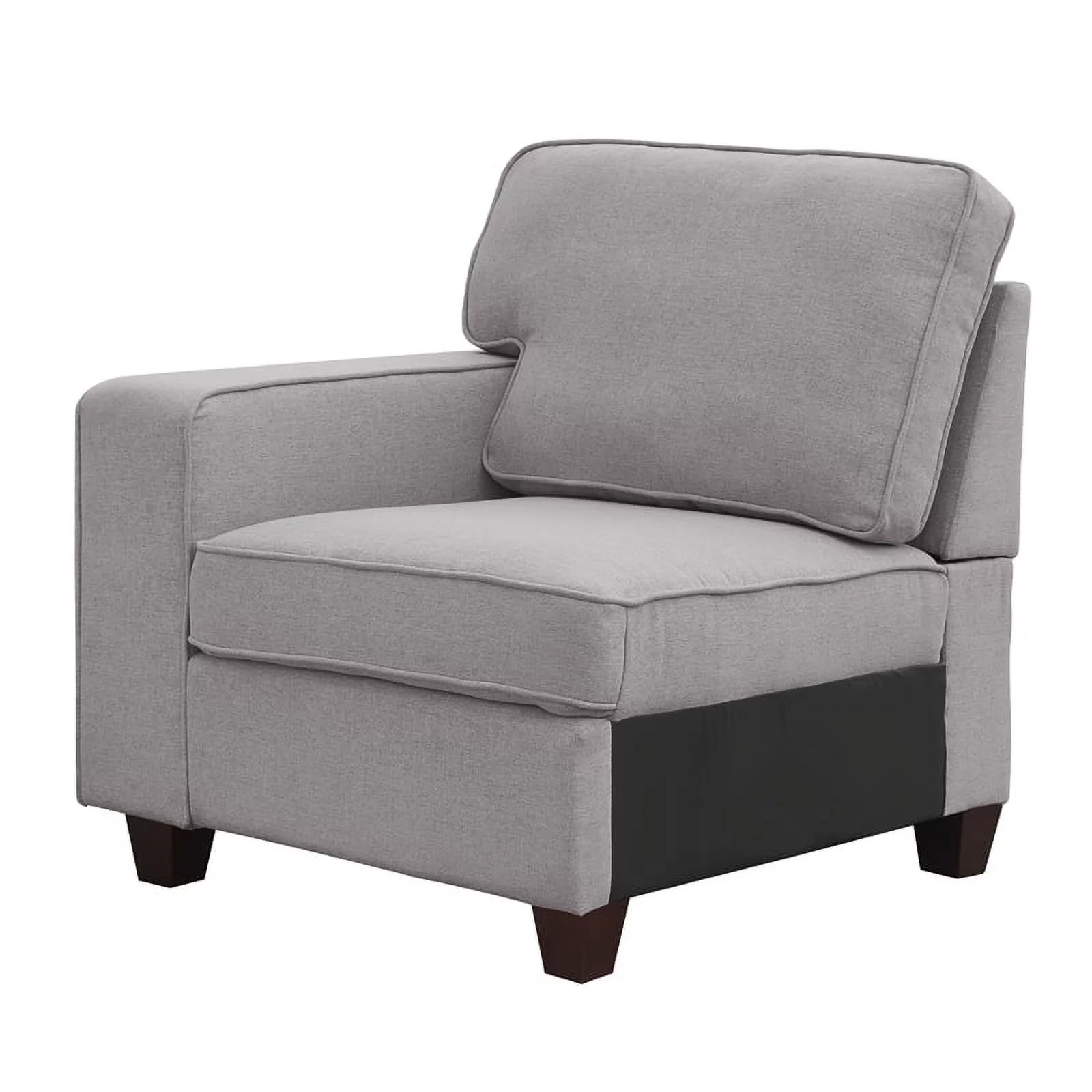 Bowery Hill Modern 6-PC Fabric Modular Sectional Sofa with Ottoman in Light Gray