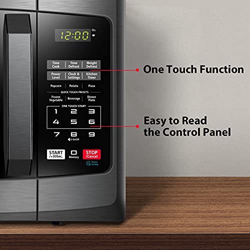 Toshiba ML-EM62P(SS) Large Countertop Microwave with Smart Sensor, 6 Menus, Auto Defrost, ECO Mode, Mute Option & 16.5" Position Memory Turntable