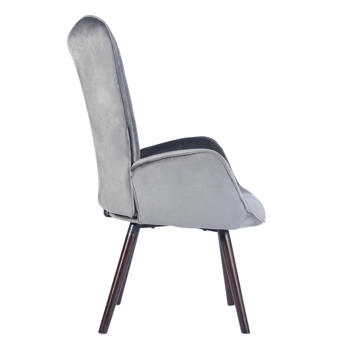 HouseInBox Velvet Accent Chair for Living Room, Gray Wing Back Armchair Tufted Back Upholstery Living Room Chairs