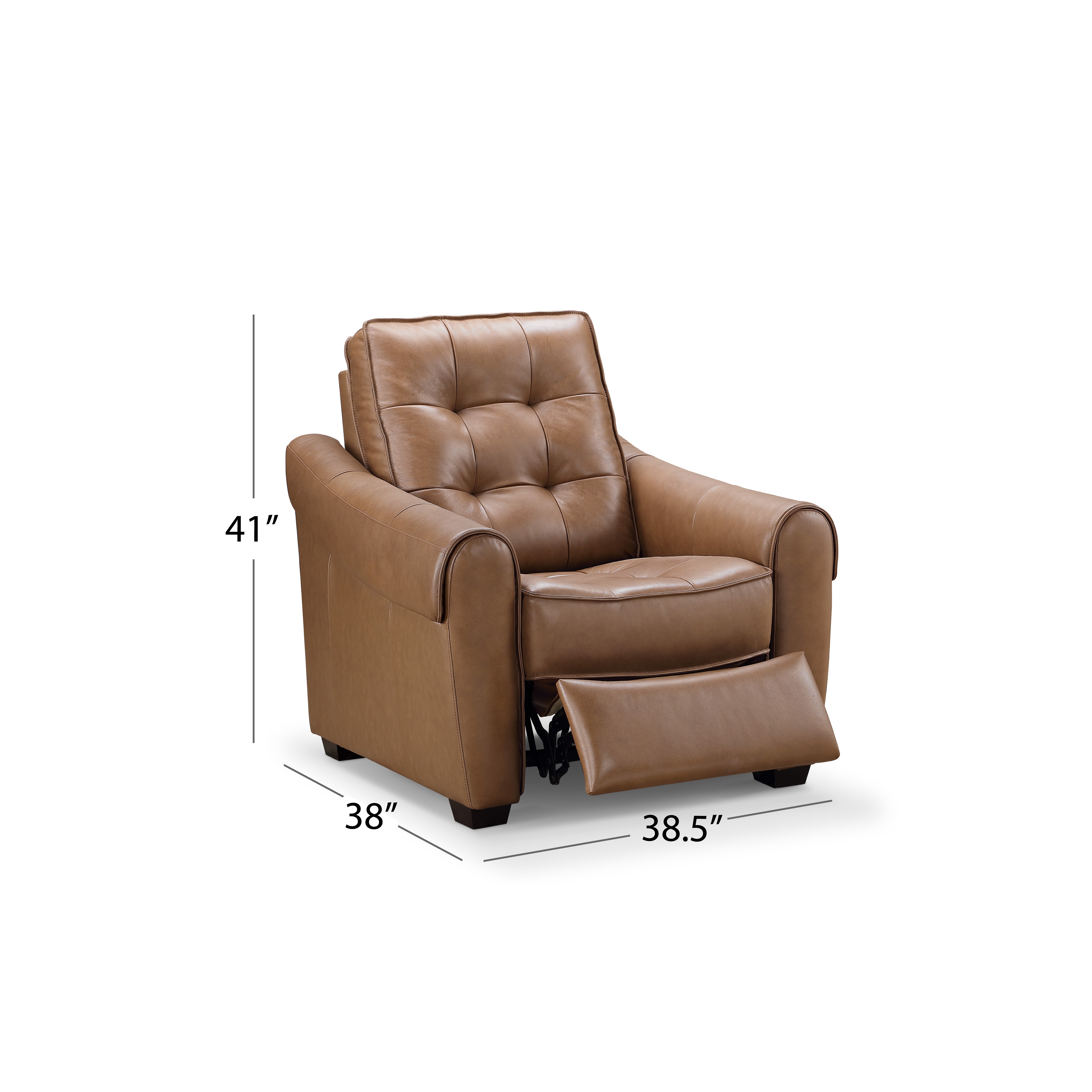 Devon & Claire Elliot Leather Power Reclining Armchair, Camel