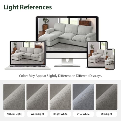 Cloud Couch Sectional for Living Room L Shaped Couch Modular Sectional Sofa Chenille Fabric for Apartment Ivory Beige