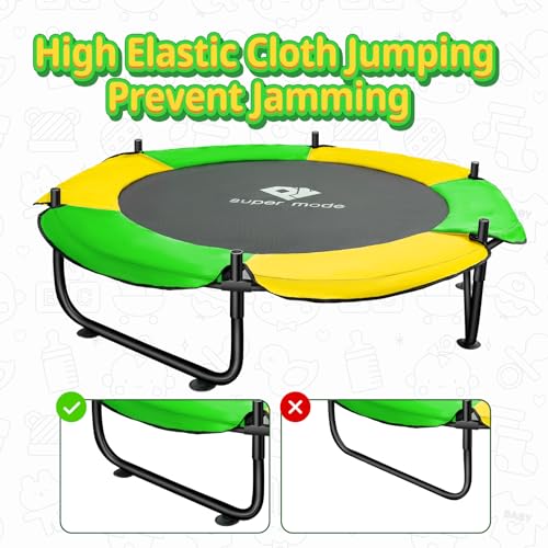 Trampoline for Kids, 5FT Adjustable for Toddler, Indoor/Outdoor Baby Trampoline with Enclosure Net, No-Gap Safe Design, Gifts for Boys & Girls