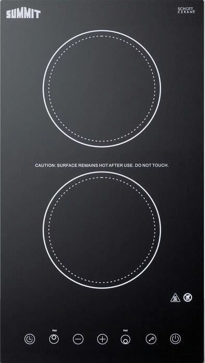 Summit CR2B15T1B 2-Burner (115V) Electric Cooktop in Black