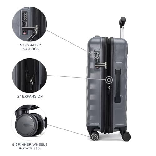 Travelpro Maxlite Air V2 Hardside Expandable Carry on Luggage, 8 Spinner Wheels, Lightweight Hard Shell Suitcase, TSA lock, Black, Carry On 21-Inch