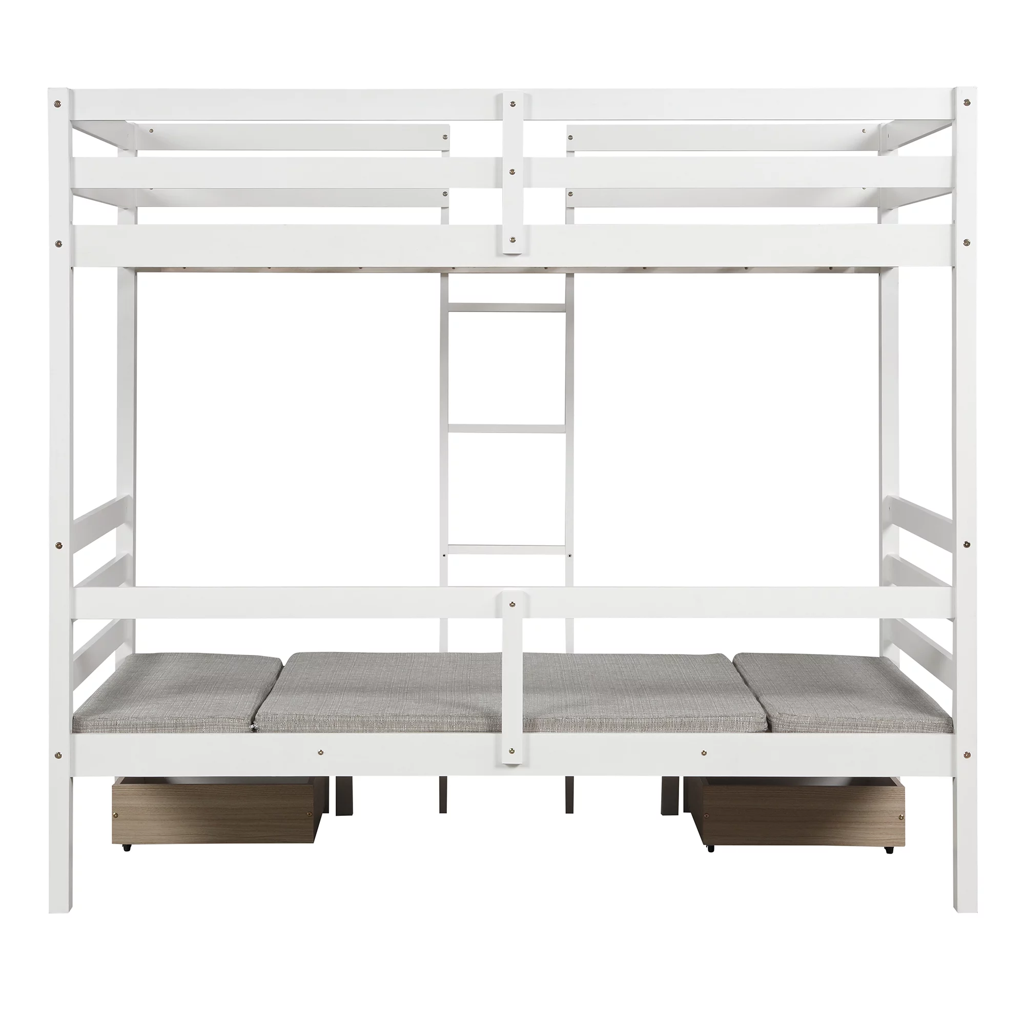 Bellemave Twin Size Loft Bed with Desk, Seat and Two Storage Drawer, Convertible Loft Bed Can be Turned Into Twin over Twin Bunk Bed for Kids, Teens