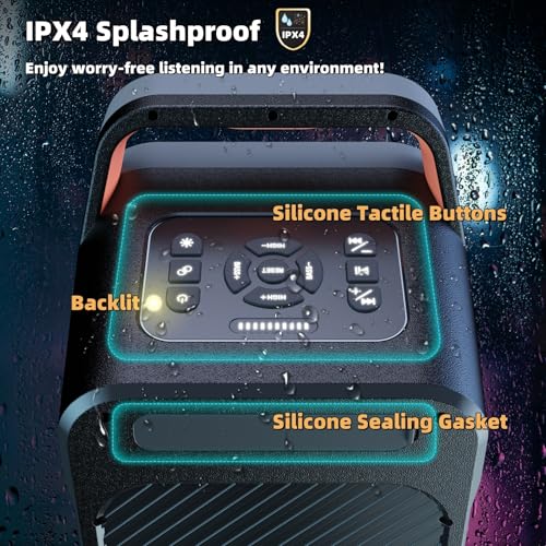 Portable Bluetooth Speaker: 240W Peak Powerful Loud Sound Deep Bass Wireless Boombox Large Subwoofer 15 Hours Battery Life Fast Charging with Led
