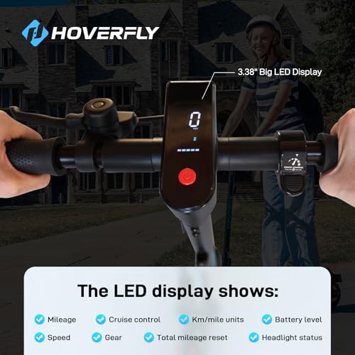 HOVERFLY X1 Electric Scooter for Adults, Anti Flat 8.5" Solid Tire, Max 10 Mile Range and 15.5Mph Speed Power by 250W Motor