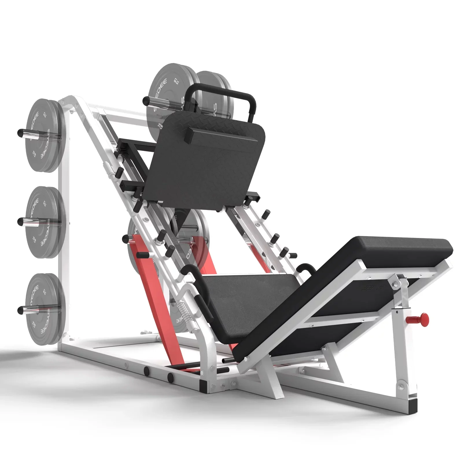 syedee Leg Press Machine with Calf Block, 1500LBS Weight Capacity Adjustable Leg Machine with Resistance Band Pegs and Plate Storages