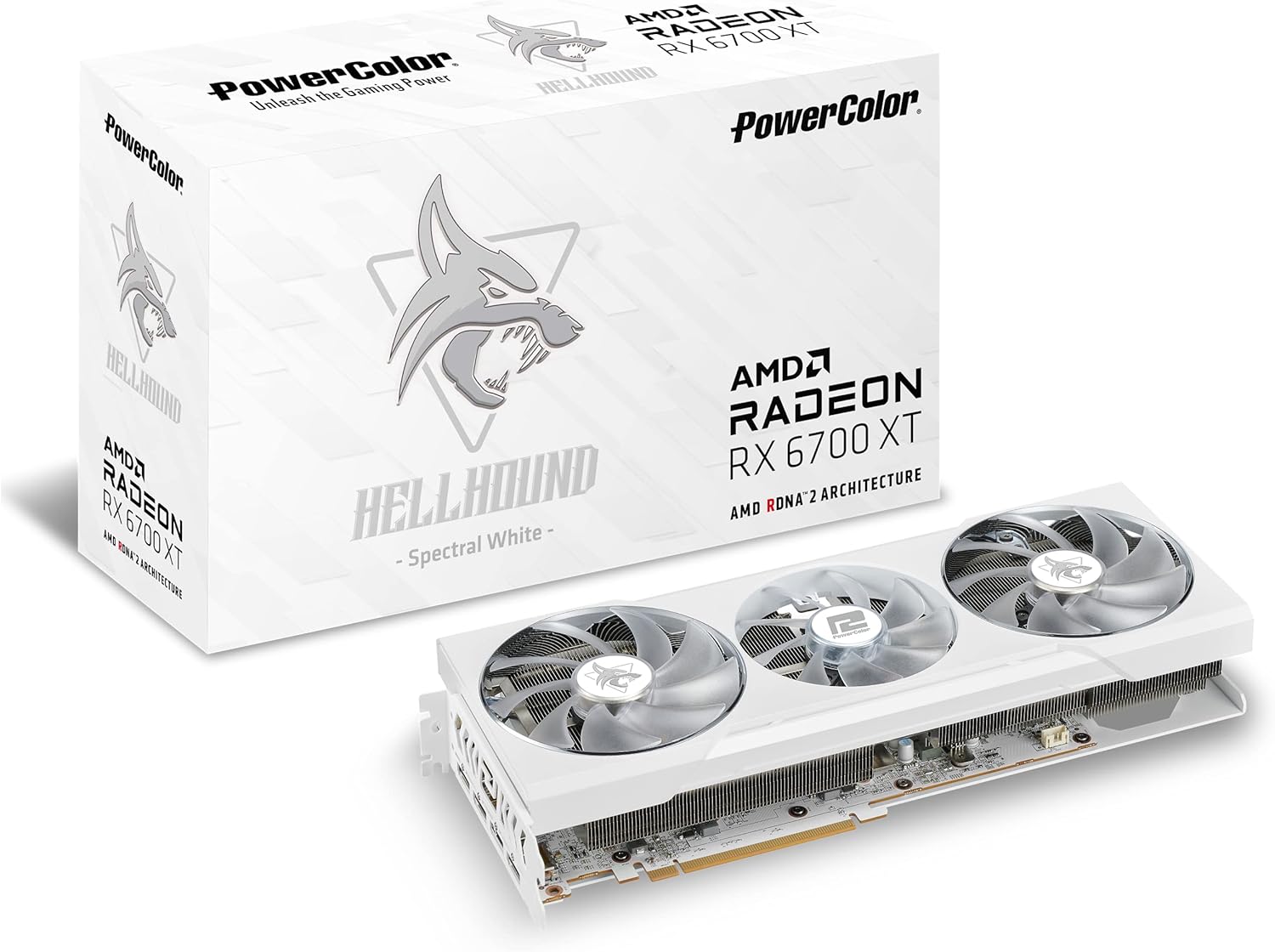 PowerColor Hellhound Spectral White AMD Radeon RX 6700 XT Gaming Graphics Card with 12GB GDDR6 Memory, Powered by AMD RDNA 2, HDMI 2.1