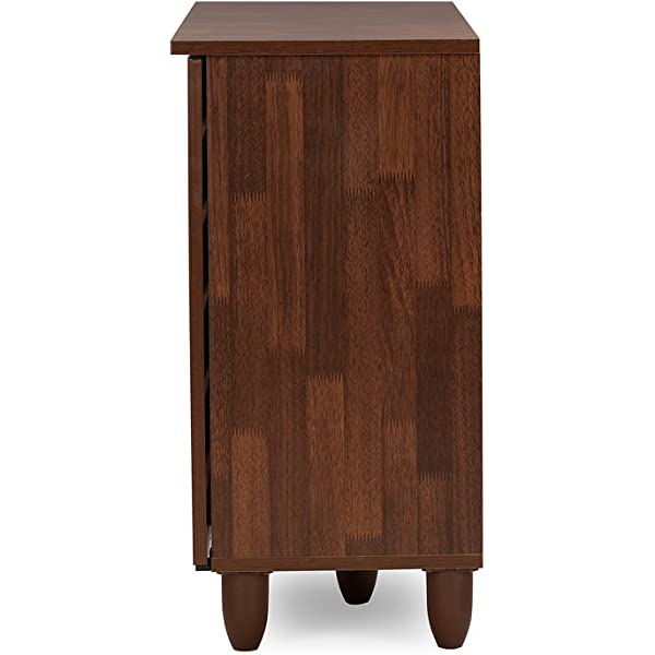 Baxton Studio Wholesale Interiors Gisela Oak and White 2-Tone Shoe Cabinet with 3 Doors