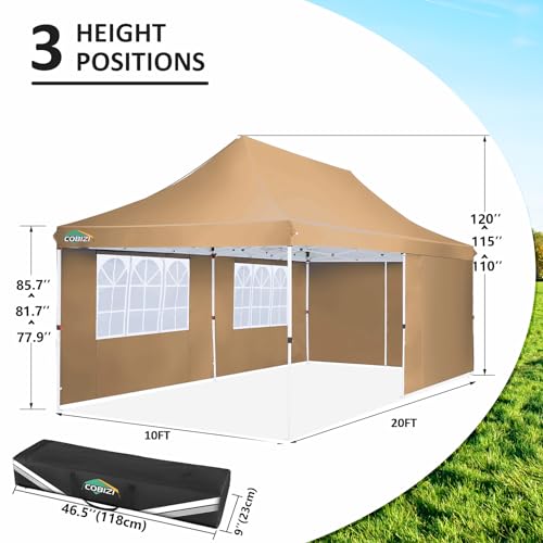10x10 Pop Up Canopy Tent with 4 Sidewalls and Mesh Windows 2.0