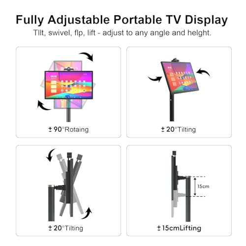 pikiu 32" Smart Screen 1080p Portable Monitor with oncell Touch Screen, Android OS(Support Google Store), Built-in Battery(4-6H)