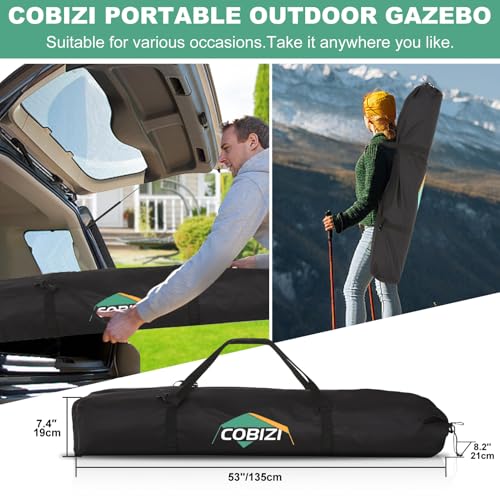 COBIZI 12x12ft Pop up Gazebo Screen Tent Screen House for Camping, Camping Outdoor Screened Gazebo, Canopy Tent