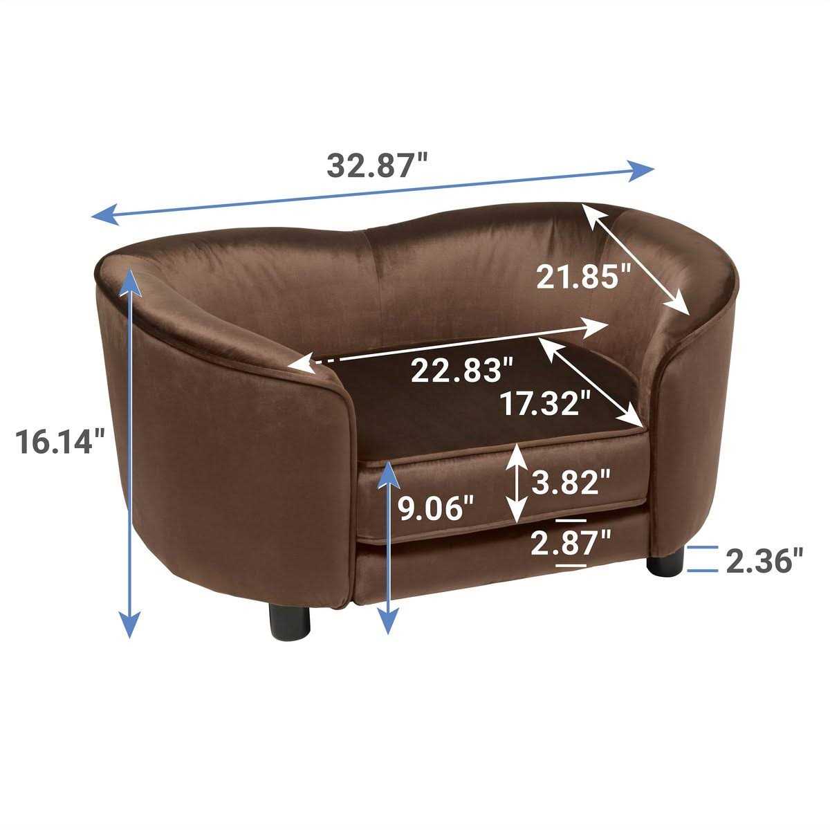 Frisco Loveseat Pet Bed with Removable Cover - Pet Supplies online store