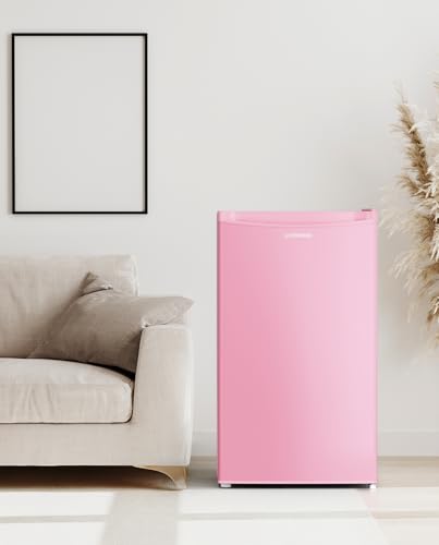 Upstreman 3.2 Cu.Ft Mini Fridge with Freezer, Single Door Mini Fridge, Dorm Fridge, Adjustable Thermostat, Mini Refrigerator for Bedroom, Office