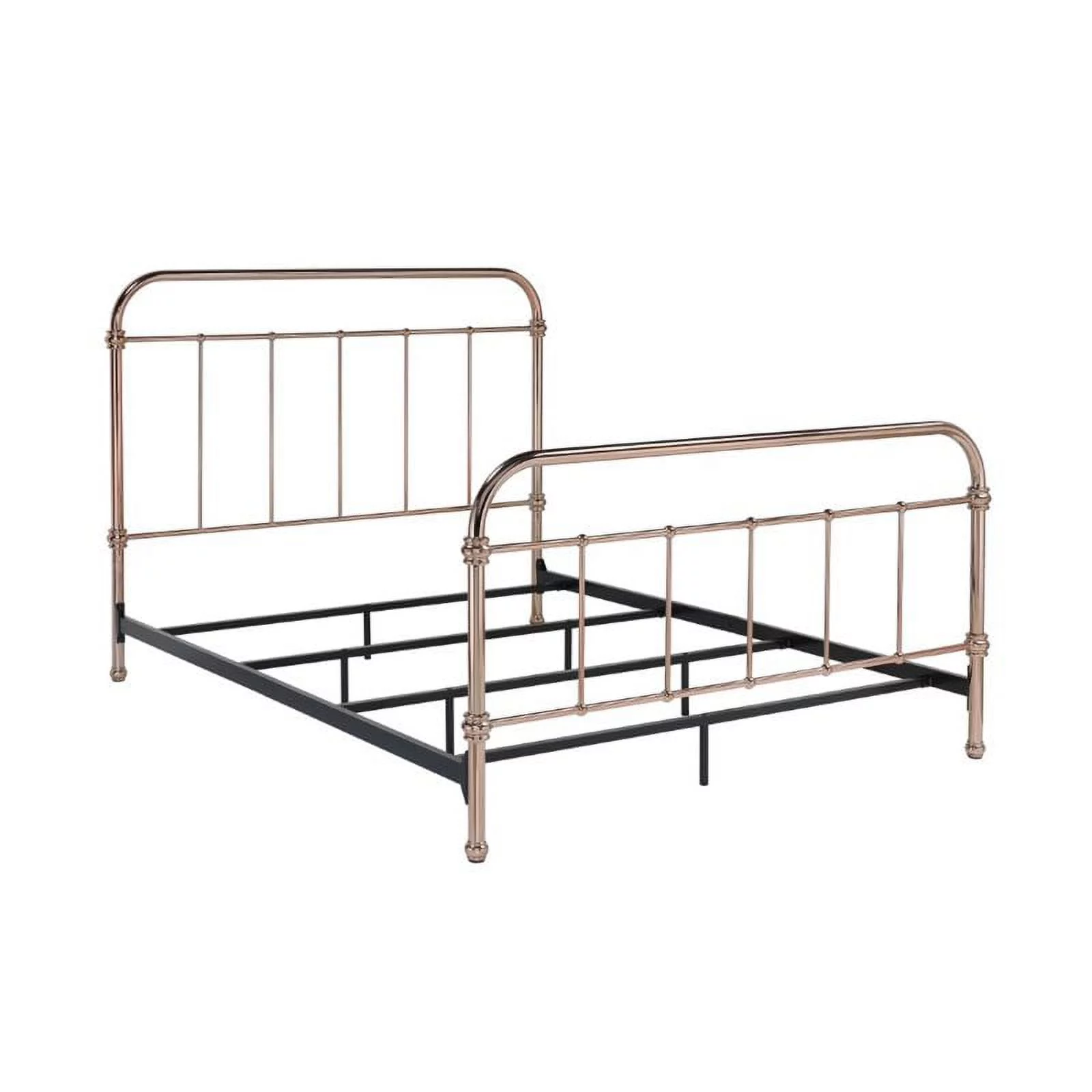Furniture of America Gracie Contemporary Metal King Bed in Rose Gold