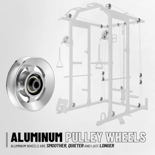 Mikolo Power Cage, Power Rack with Cable Crossover System, 1500LBS Squat Rack with LAT Pull Down System