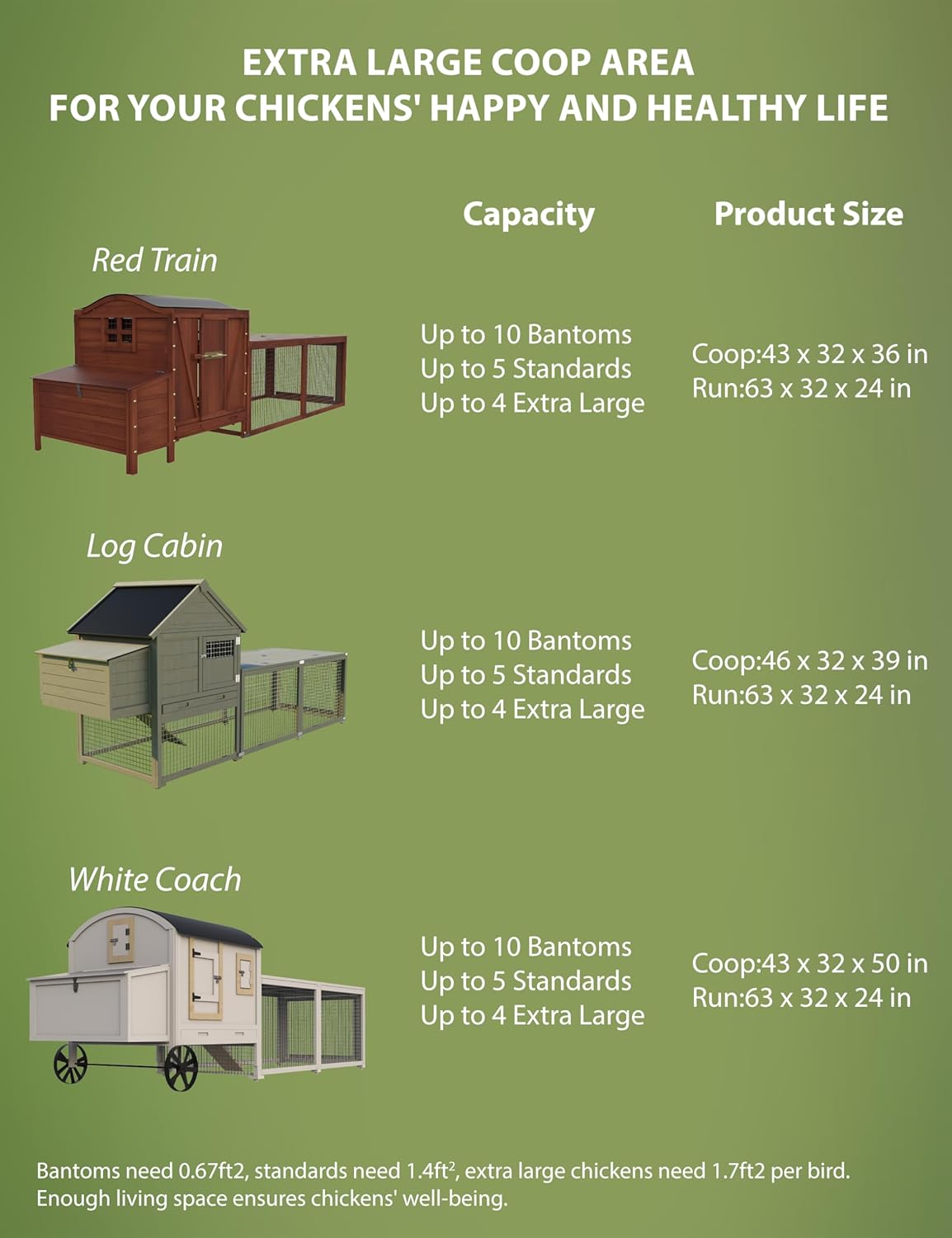 Chicken Coop, Outdoor Chicken Coop for 3-5 Chickens, 109in Chicken Coop with Run, Wooden Chicken Coop with Waterproof Roof, Nesting Box