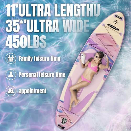11'6"x35" Inflatable Stand Up Paddle Board 450LBS Weight Capacity Extra Wide Non-Slip Stable Deck Adult SUP