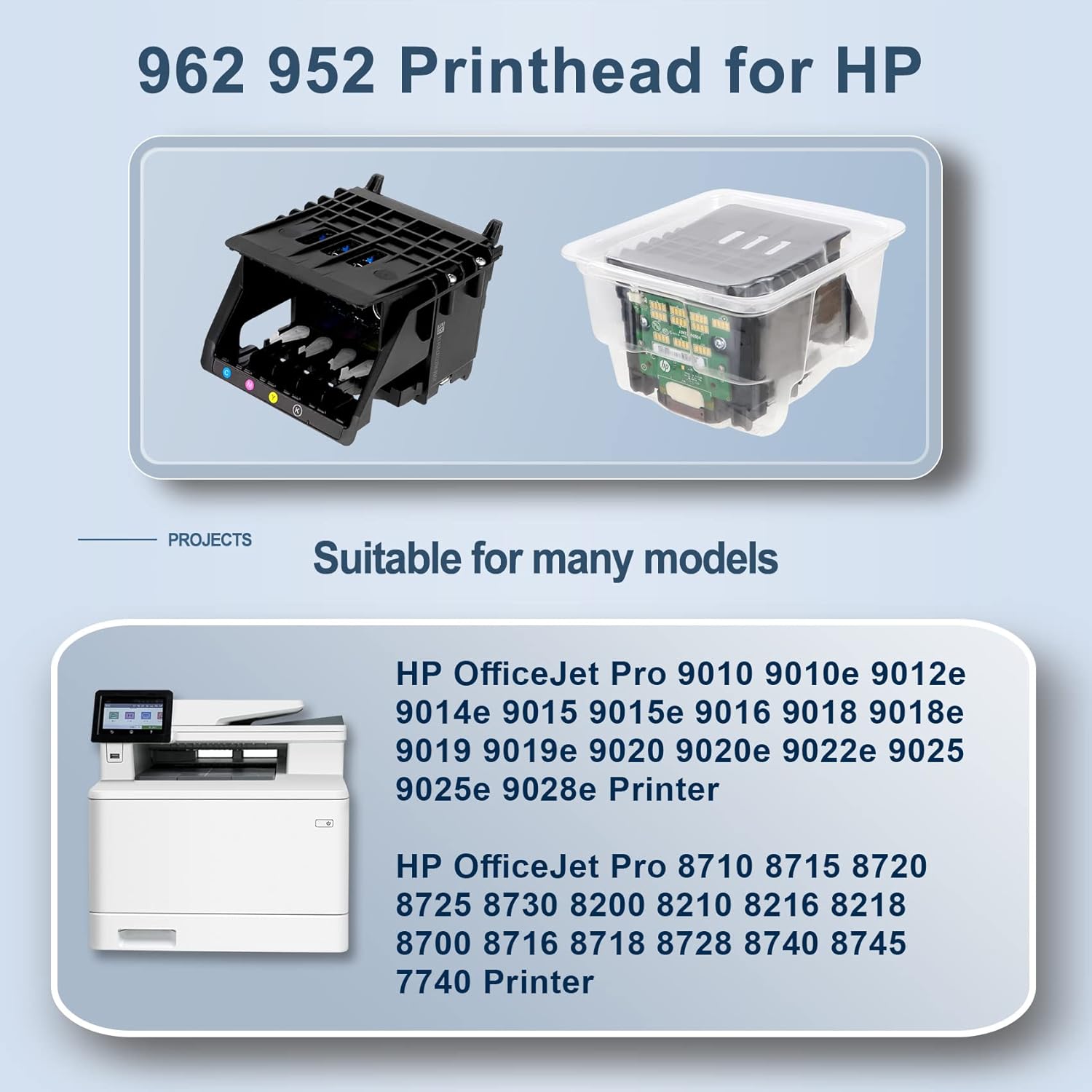 962 Printhead Replacement for HP 952 952XL 962 962XL, New 952 Printer Head for HP officejet pro 8700 8710 8715 8720 8725 9025 9015 9018 9020 9010