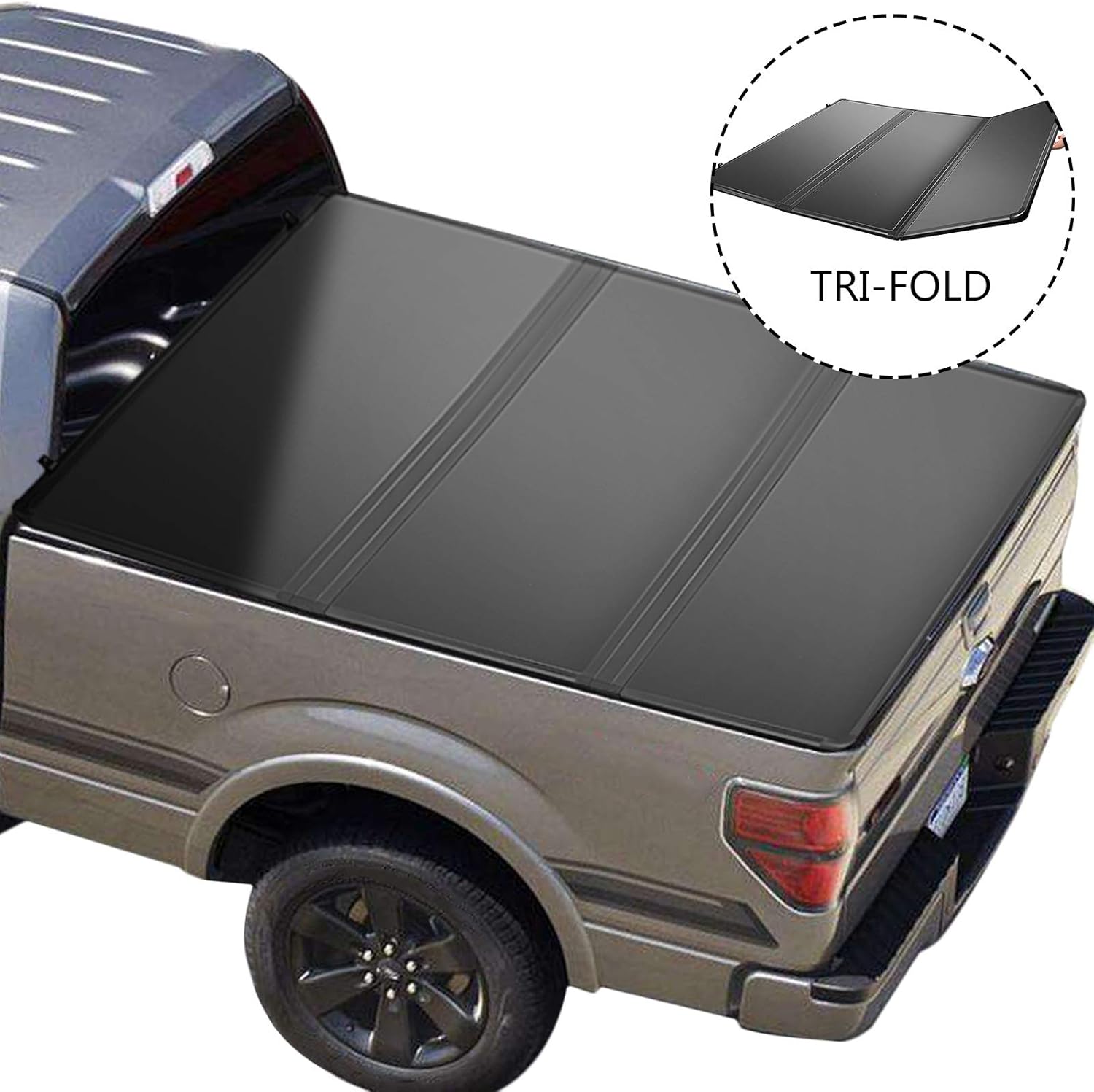 VEVOR Truck Bed Cover, Tri-Fold Tonneau Cover 6 FT, Hard Truck Bed Tonneau Cover, Truck Bed Topper Fit for Chevy Silverado, GMC Sierra 1500