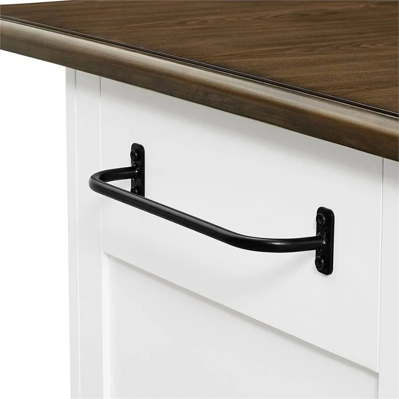 Dorel Living Kelsey Kitchen Island with 2 Stools White