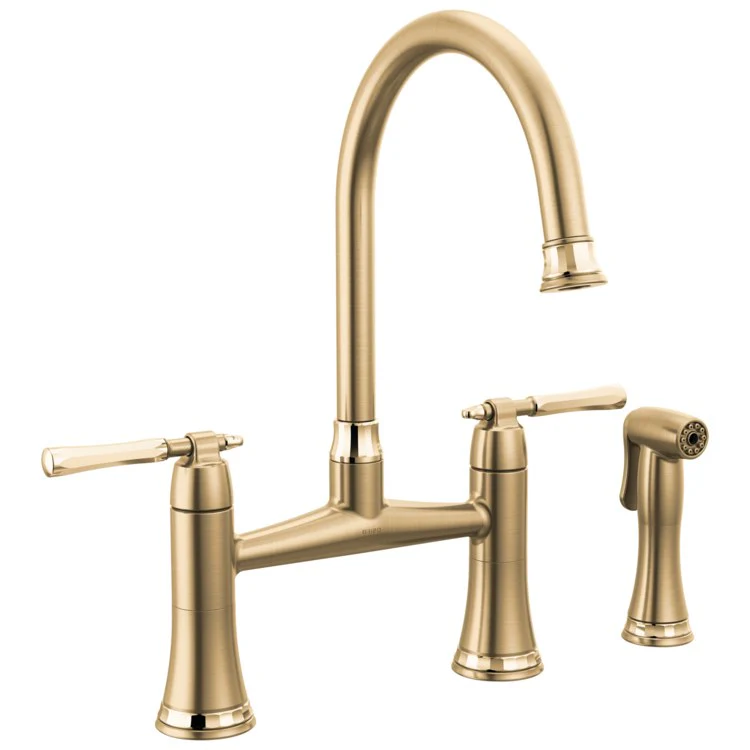 Kitchen Faucet Tulham 8 Inch Spread 2 Lever ADA Brilliance Stainless 1.8 Gallons per Minute