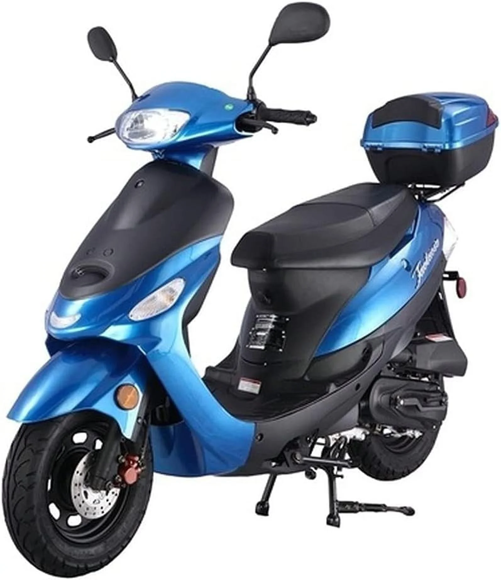 HHH 2023 Brand New Upgraded 49cc/ 50cc Gas Fully Automatic Scooter Moped MP50-02 with Matching Trunk - Sporty Blue - Radiant Selections