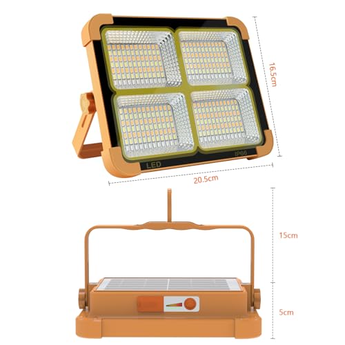 Portable LED Work Solar Light 100W 16500mAh 10000 LM with Stepless Brightness Job Site Battery Rechargeable LED Floor Light for Emergency Worklight