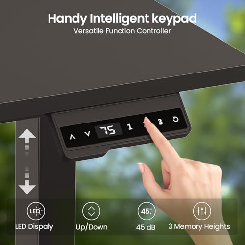 SEDETA L Shaped Standing Desk, Reversible Computer Office Desk with Drawers & Hutch