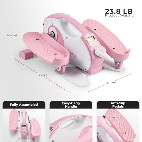 Sunny Health & Fitness Sitting Under Desk Elliptical Exerciser, Portable Pedal Training Machine for Senior Exercise, Peddler for Home Workout