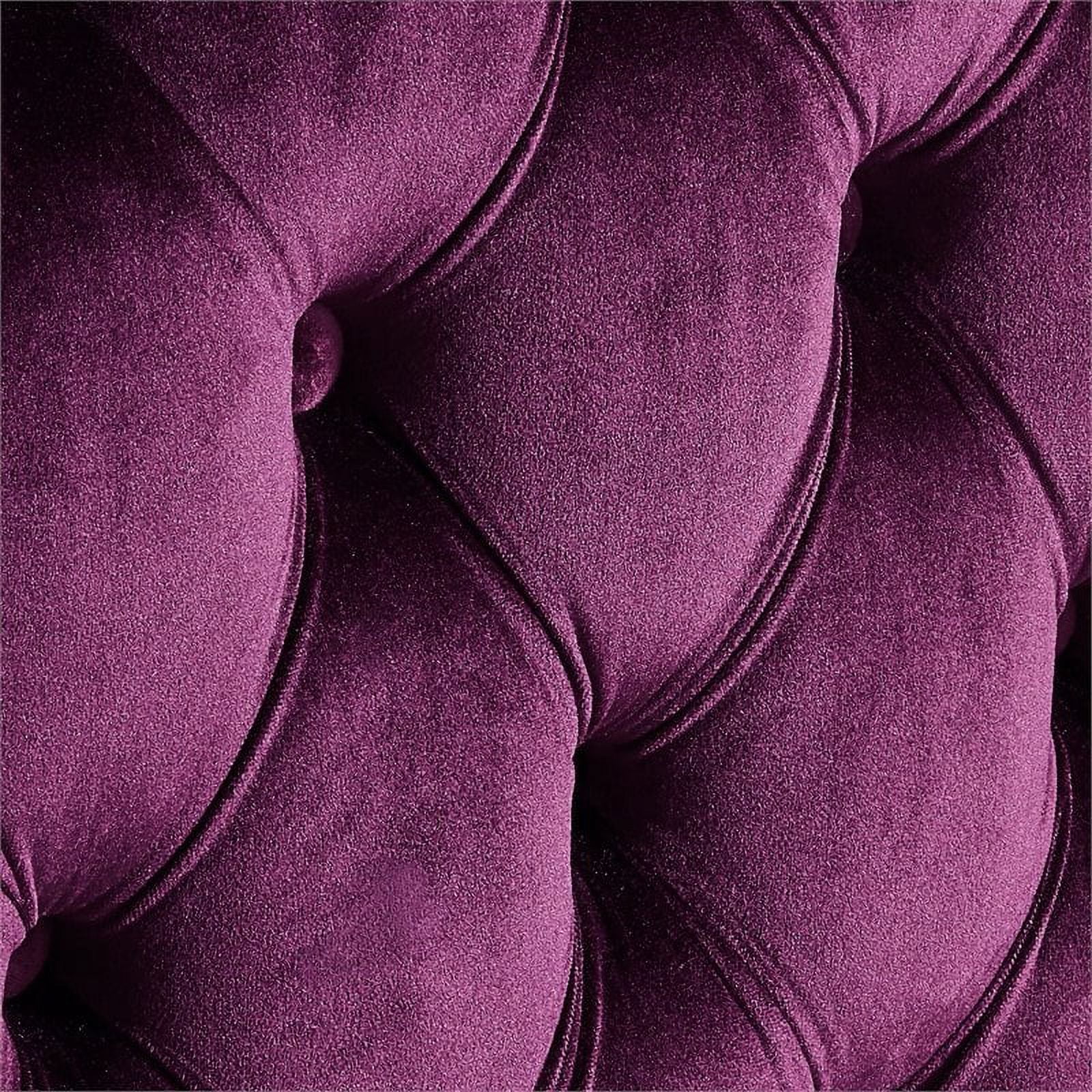 Maklaine 120" Velvet Right Facing Corner Sectional Sofa in Purple