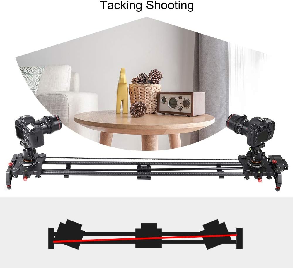 GVM Motorized Camera Slider, 31 Carbon Fiber Dolly Rail Camera Slider with Time-Lapse Photography