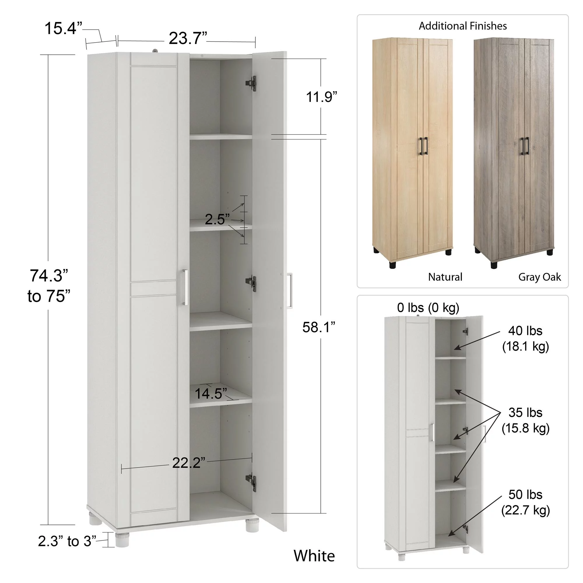Systembuild Evolution Callahan 24" Utility Storage Cabinet, White